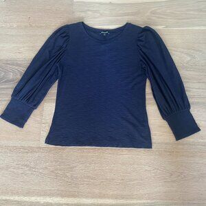 Express Navy Long Sleeve Tee w Elastic Wrist Detailing Size Medium NWT